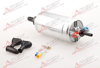 External Fuel Pump 044 for Bosch+Billet Bracket black+1//2/" Inlet 3//8/"Outlet Barb