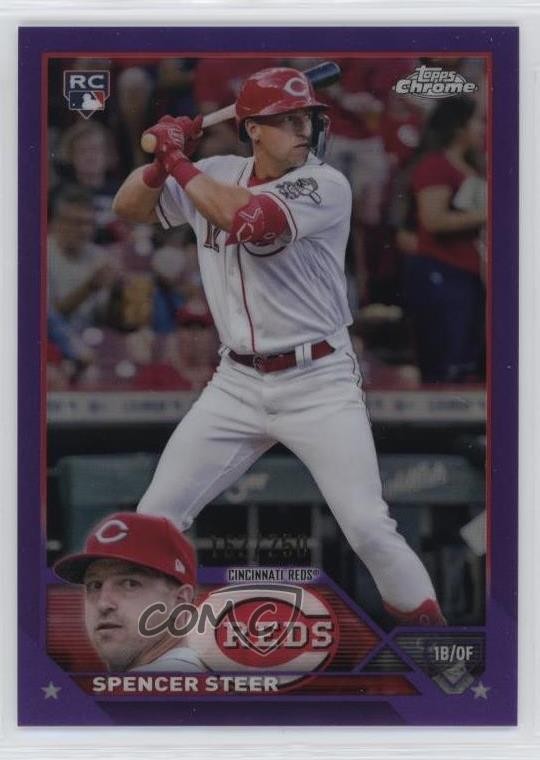 2023 Topps Chrome Purple Refractor 162/250 Spencer Steer #146 Rookie RC