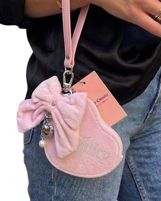 Juicy Couture Lilac Mist Heart Wristlet - Rhinestone Velvet Coin
