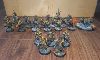 Cadian Imperial Guard Infantry Platoon bemalt Astra Militarum