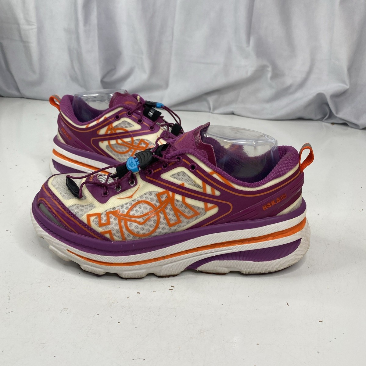 HOKA Unisex Low Top Lace-Up Athletic Sneaker Pink Orange Mesh Clifton 10 Women main image 2