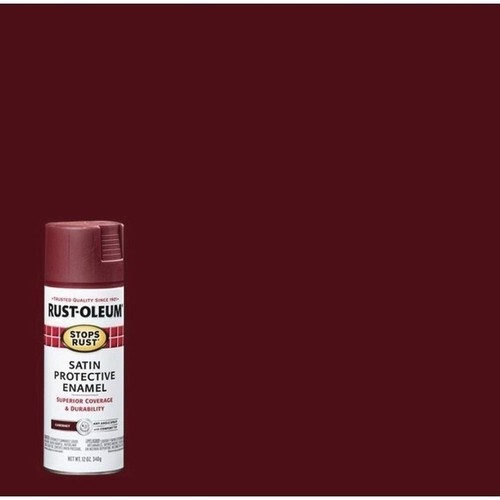 Rust Oleum Spray Paint Cabernet Red Satin Stops Rust 12 oz Outdoor