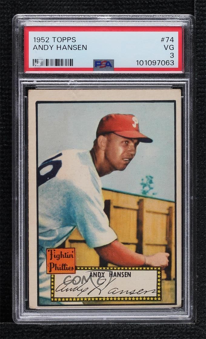 1952 Topps Andy Hansen (Red Back) #74 PSA 3 0q4x
