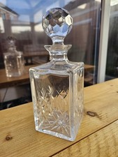 Vintage Glass Crystal Decanter with Stopper Unmarked Heavy