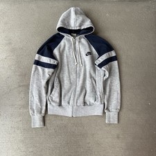 Vintage Nike Gray Navy Full Zip Hoodie Sweatshirt Size M 2000s Retro Athletic
