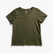 Sonoma Womens XL Olive Green V-Neck Tee Casual Everyday