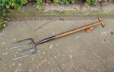 Vintage Kartoffelgabel.  Lug Worm, Bait Digger. Flachzinken. Gartengabel