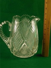 VINTAGE INTRICATE PATTERN CUT CRYSTAL WATER P...