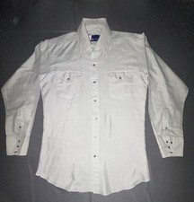 Panhandle Slim Shirt Mens 15.5 32/33 Gray Stripe Western Pearl Snap USA