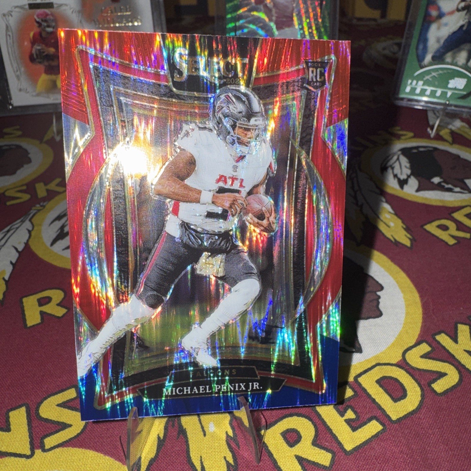 2024 Panini Select - Concourse Michael Penix Jr. #80 Red & Blue Shock Prizm (RC)