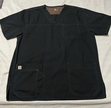Carhartt Men's Solid Ripstop Utility Scrub Top L Black