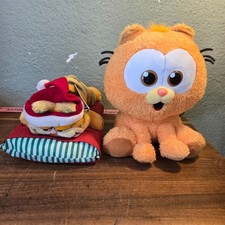 Garfield plush Christmas Santa Hat Pillow vintage Dakin 9  W/tags Rare  baby