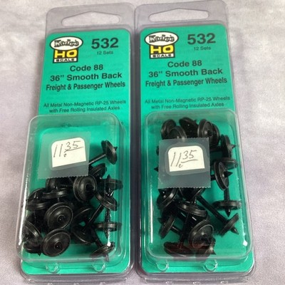 Lot Of 2 Kadee #532 Bck Metal Code 88 Semi-Scale Wheels (12) HO Scale