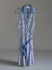 Diane Von Furstenberg DVF x Target Size 1X Plus Knit Wrap Maxi Dress Blue NEW