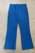 Zara Straight Leg Mid Waist Casual Pants Trousers Blue Sz M Preppy