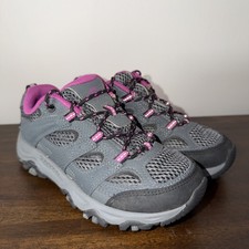 Merrell Girls Sz 2.5 Moab 3 Low Hiking Shoes Berry/Granite Waterproof Outdoor