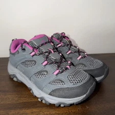 Merrell Girls Sz 2.5 Moab 3 Low Hiking Shoes Berry/Granite Waterproof Outdoor