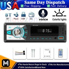 Single 1 DIN Car Stereo Radio Audio Bluetooth FM MP3 Player TF USB Head Unit NEW