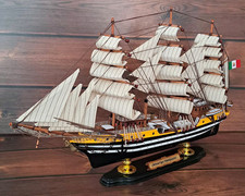 AMERIGO VESPUCCI VELIERO LEGNO L. 51 Cm. NAVE SCUOLA MARINA MILITARE IDEA REGALO