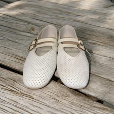 Dolce Vita Cream Shoes w/ Gold Buckle Flats