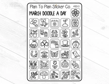 4103-3~~March Doodle a Day Planner Stickers.