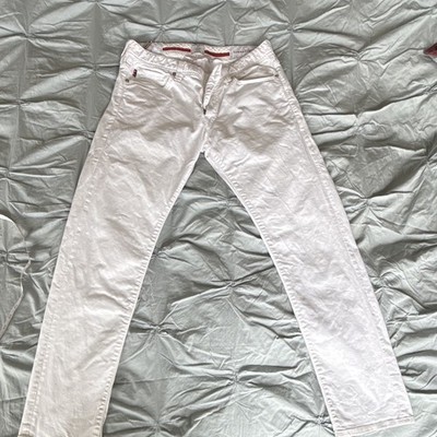 Tramarossa Men s White Denim Jeans Slim Straight 33W Leonardo Cut