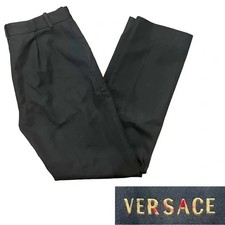 Versace Black Dress Tailored Pants Slacks Size 40 US 4 READ Minimalist Luxury