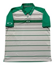 Oakley Tournament Polo Golf Shirt. Green. White. Gray. Mens XL.