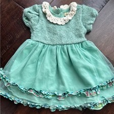 Matilda Jane nan dress friends forever 2015 aqua knit sparkle dress 6-12