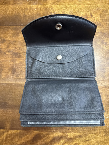 Harley Davidson Leather Card Holder Check Book Wallet Black Leather - Picture 3 of 5