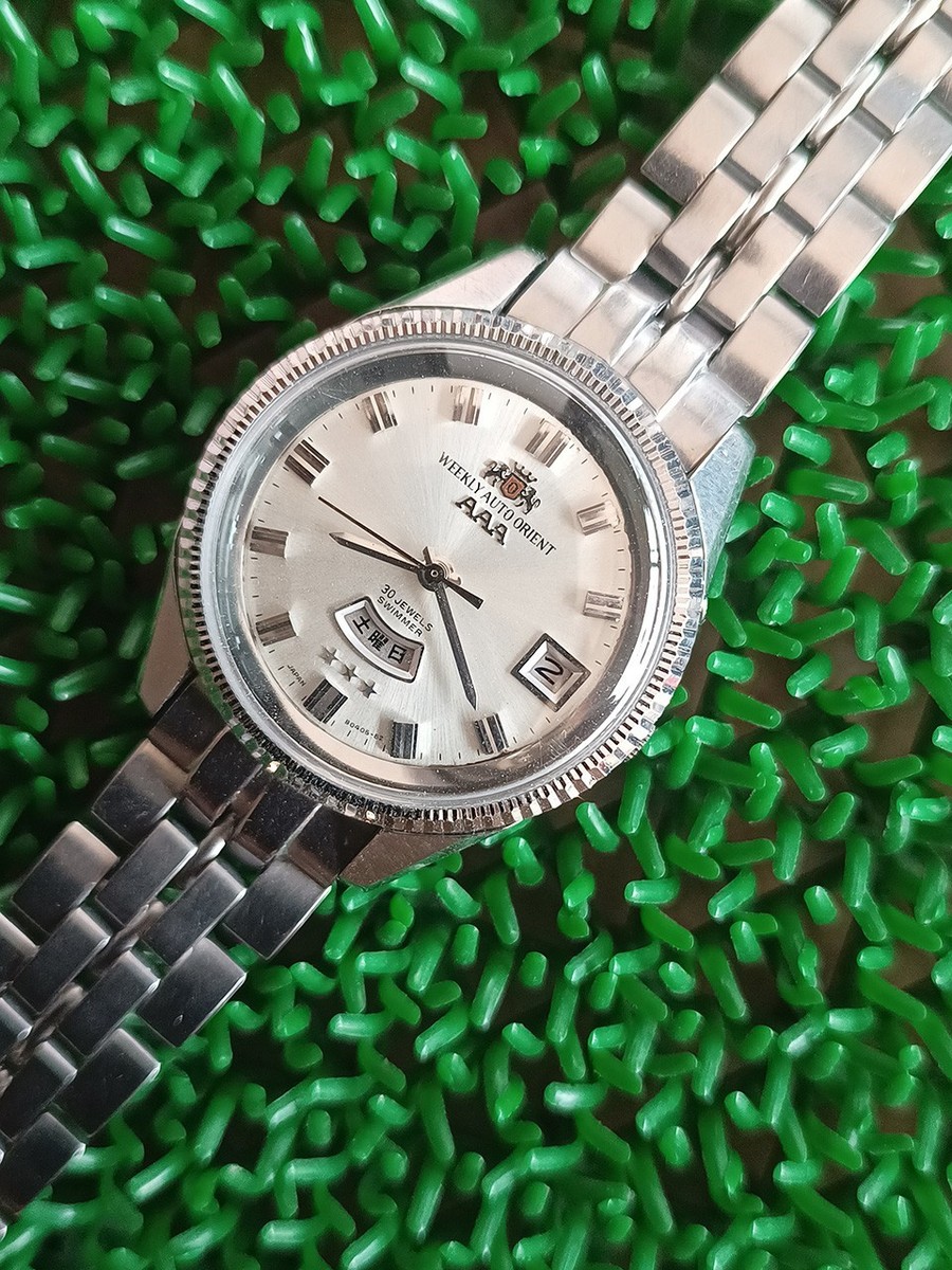 稼働品　ORIENT AAA SWIMMER30JEWELS 自動巻 デイデイト Rare Vintage Weekly Auto Orient AAA Swimmer Automatic 30 Jewels