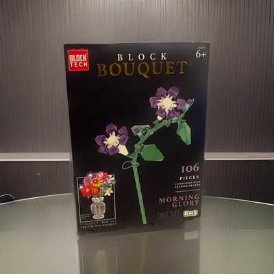 Block Bouquet Morning Glory Purple Flower 106 pieces Block Tech Valentines Gift