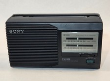 Vintage Sony FM/AM 2 BAND Radio ICF-24 Portable 4 AA Batteries or Power Cord