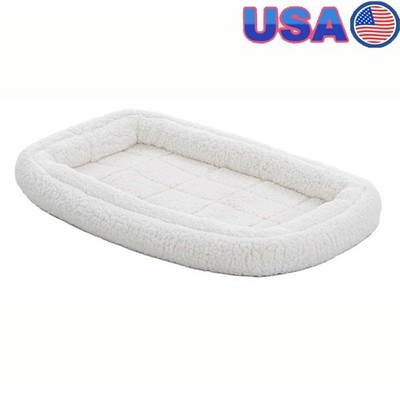 Double Bolster Pet Bed Medium Dogs Machine Washable Cozy Indoor Crate Mattress