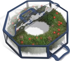 Dual Zipper and Handles - 36" Premium Wreath Storage Organizer Box, Wreath 