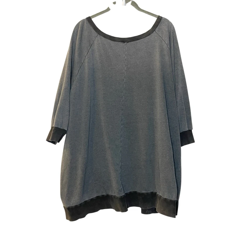 Sudadera Pullover Free People Gris Manga Dolman Gran Tamaño Mineral Envejecido Foto 2 de 4