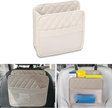 Seat Organizer Backseat with Storage Pockets, PU Leather Vehicle Backseat Hangin