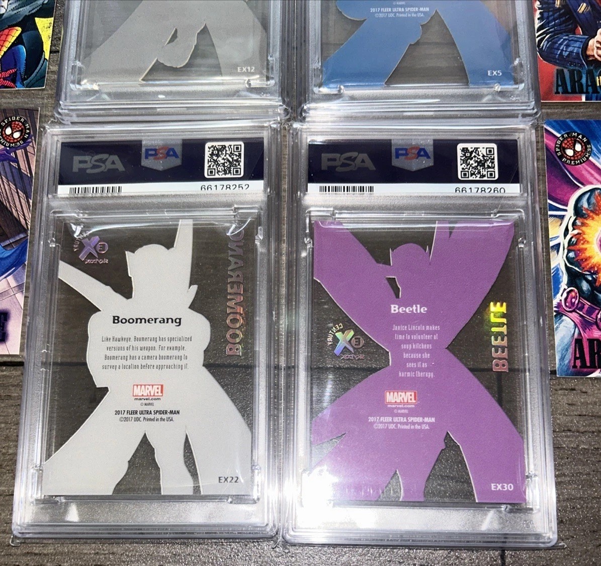 Marvel 2017 Fleer Ultra Spider-Man PSA graded Comic Trading Bonus Marvel cards view 20