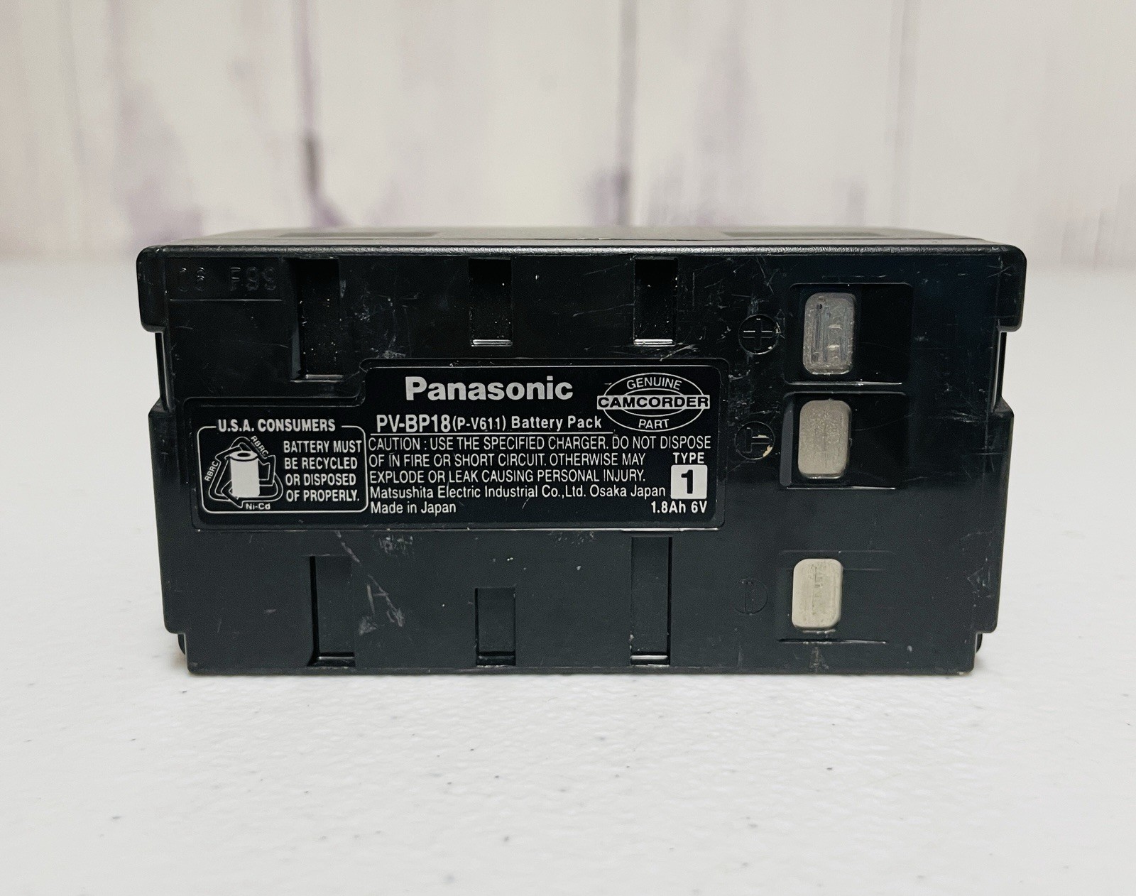 Panasonic PV-BP18 6V 1.8Ah Battery For Camera Video Camcorder