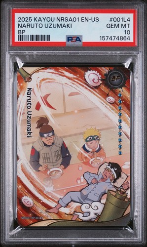 2025 KAYOU NARUTO NRSA01-HEAVEN SCROLL EN-US S.1 BP #001L4 NARUTO UZUMAKI PSA 10