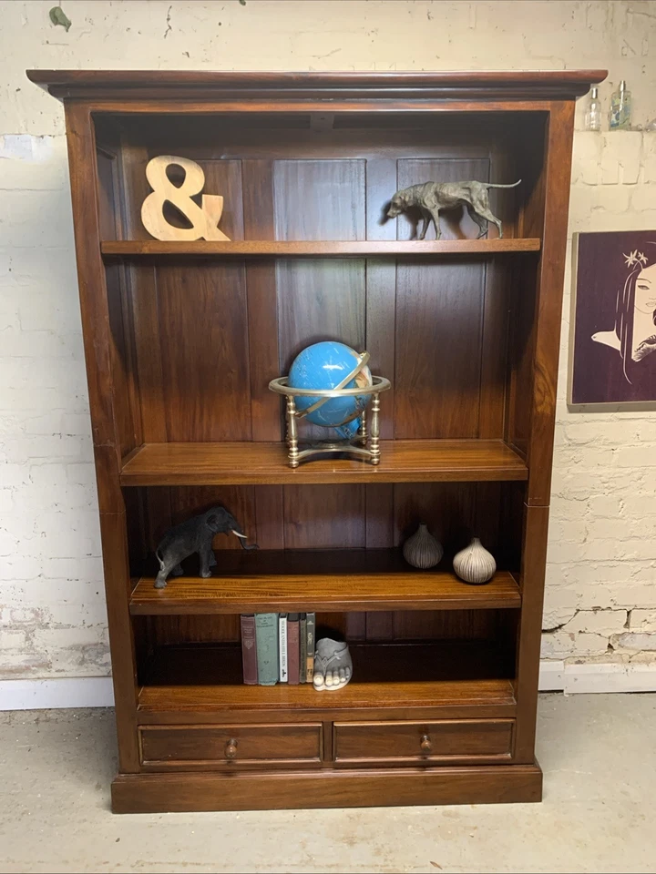 Large Solid Mahogany Bookshelf Shelving Unit  Drawers Library Study Storage Offi - Image 3 of 4