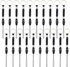 Bememo 20 Packs Black Nylon Lanyard Strap with Quick Release Buckle for USB... 
