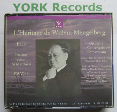 J.S. BACH - St Matthew Passion MENGELBERG / ERB / RAVELLI - Ex Con 3 CD Set Lys