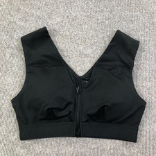 Tommie Copper Shoulder Support Sports Bra Womens Large Black Zip Front Znergy