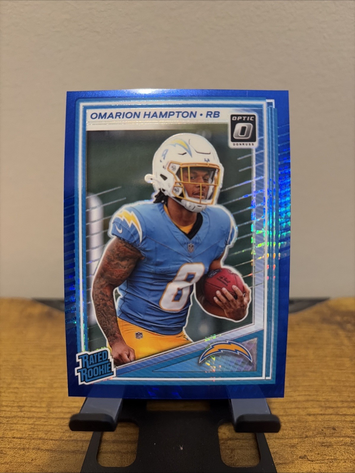 Omarion Hampton RC 2025 Donruss Optic Rated Rookie #212 Blue Scope Prizm Charger