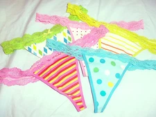4 NEW w/TAGS Famous Maker SIZE 4-5 (small) THONG PANTIES / BRIEFS 