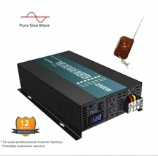 Pure Sine Wave Inverter 2000W 36V DC to 120/220V Car Home Remote Switch