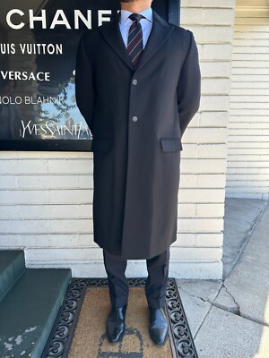 NEW Vintage Men's GIANNI VERSACE COUTURE Wool Coat 52 42 Black
