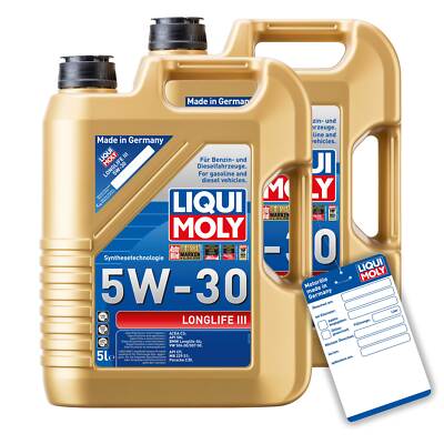 Liqui Moly 20647 LM 20647 Motoröl, Öl, Longlife III 5W-30 10L AUDI