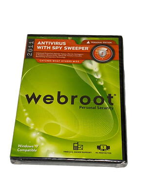 NEW 2011 Webroot Antivirus with Spy Sweeper (PC, Personal Edition) Sealed 
